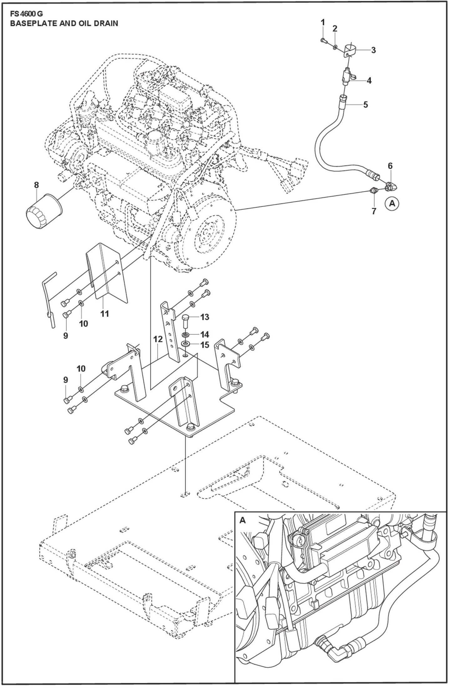 Baseplate And Oil Drain Parts For FS4600 G by Husqvarna