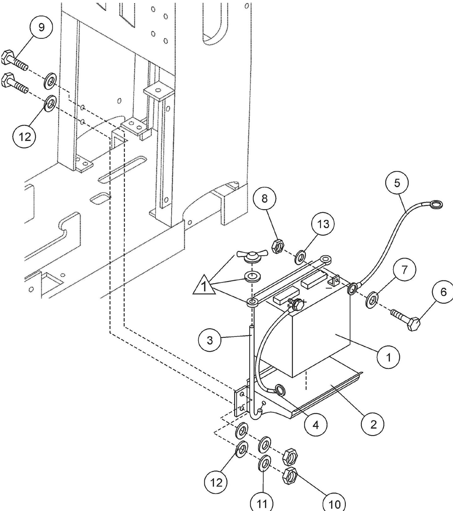 Battery Assembly Parts For SP2 13H20A SP2 S20H20A By Multiquip