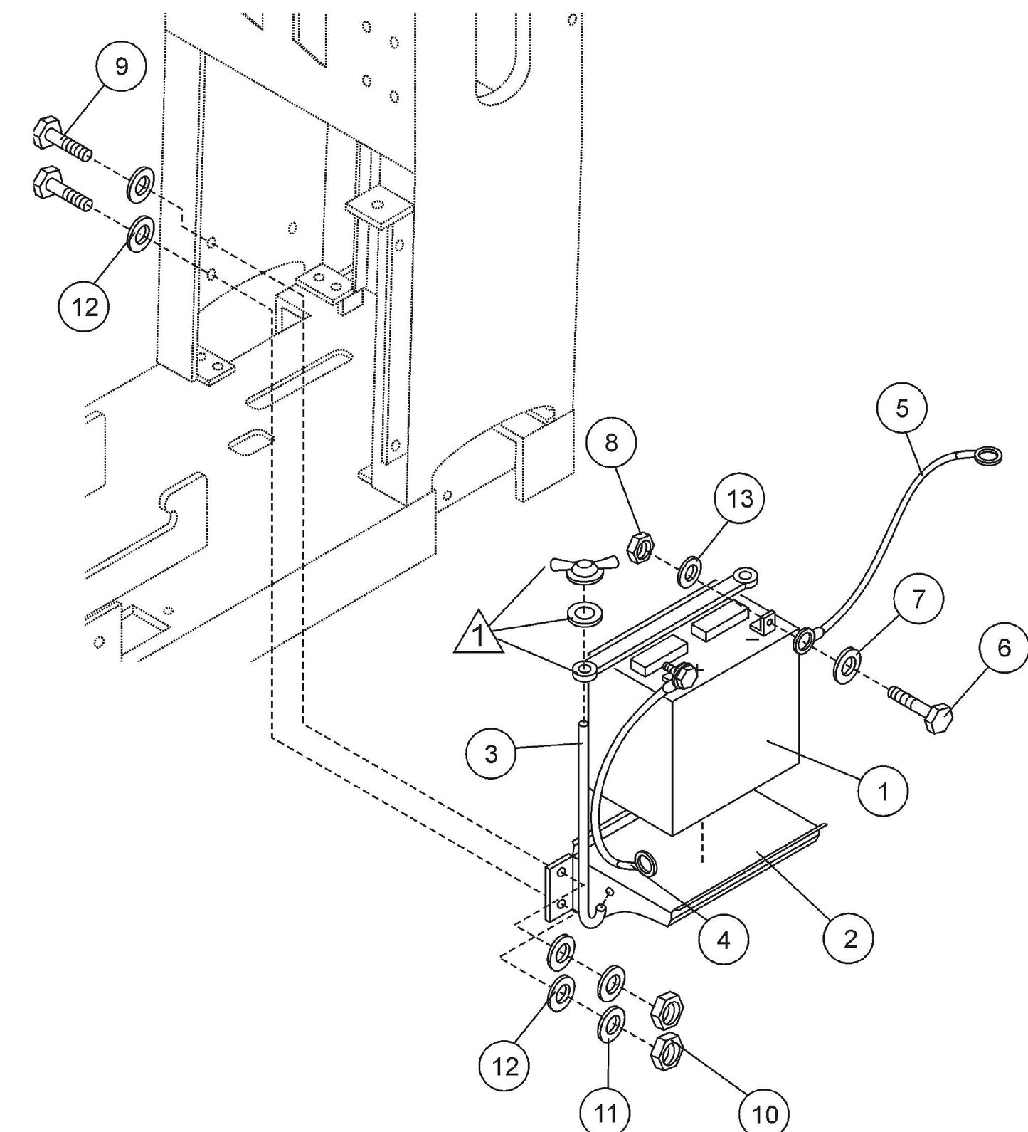 Battery Assembly Parts For SP2 13H20 S13H20 S20H20 By Multiquip
