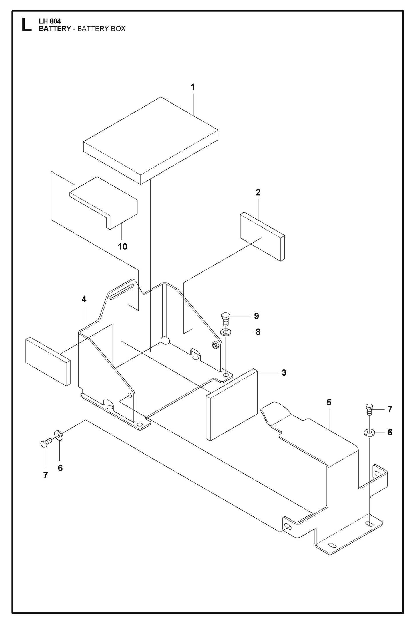 Battery - Battery Box Parts For LH 804 By Husqvarna