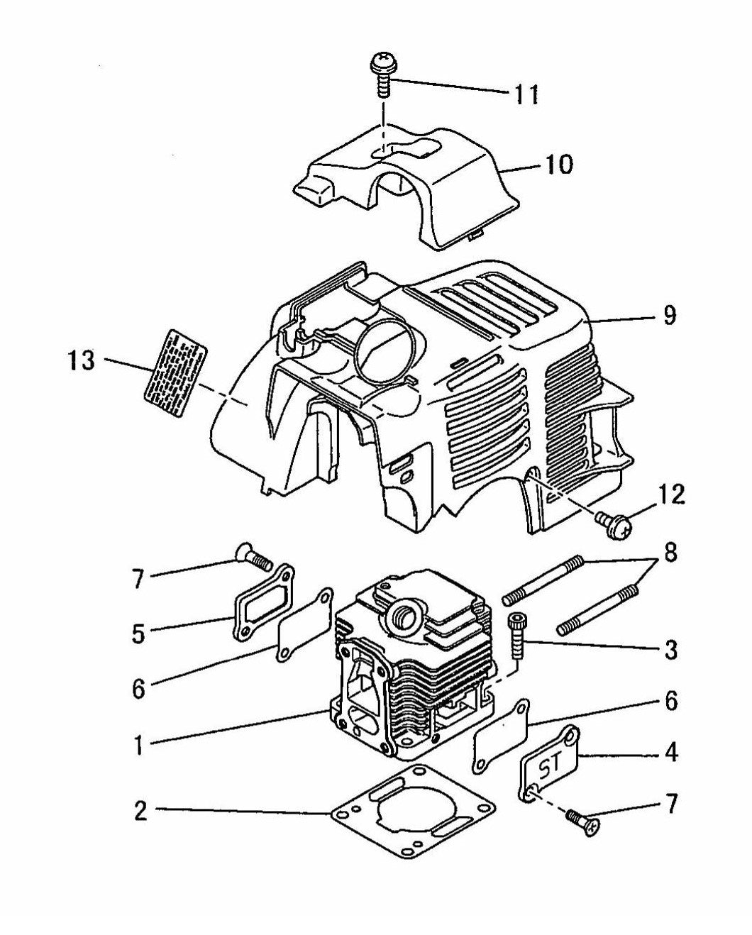 BCM2600 Cylinder, Top Cover Assembly Parts