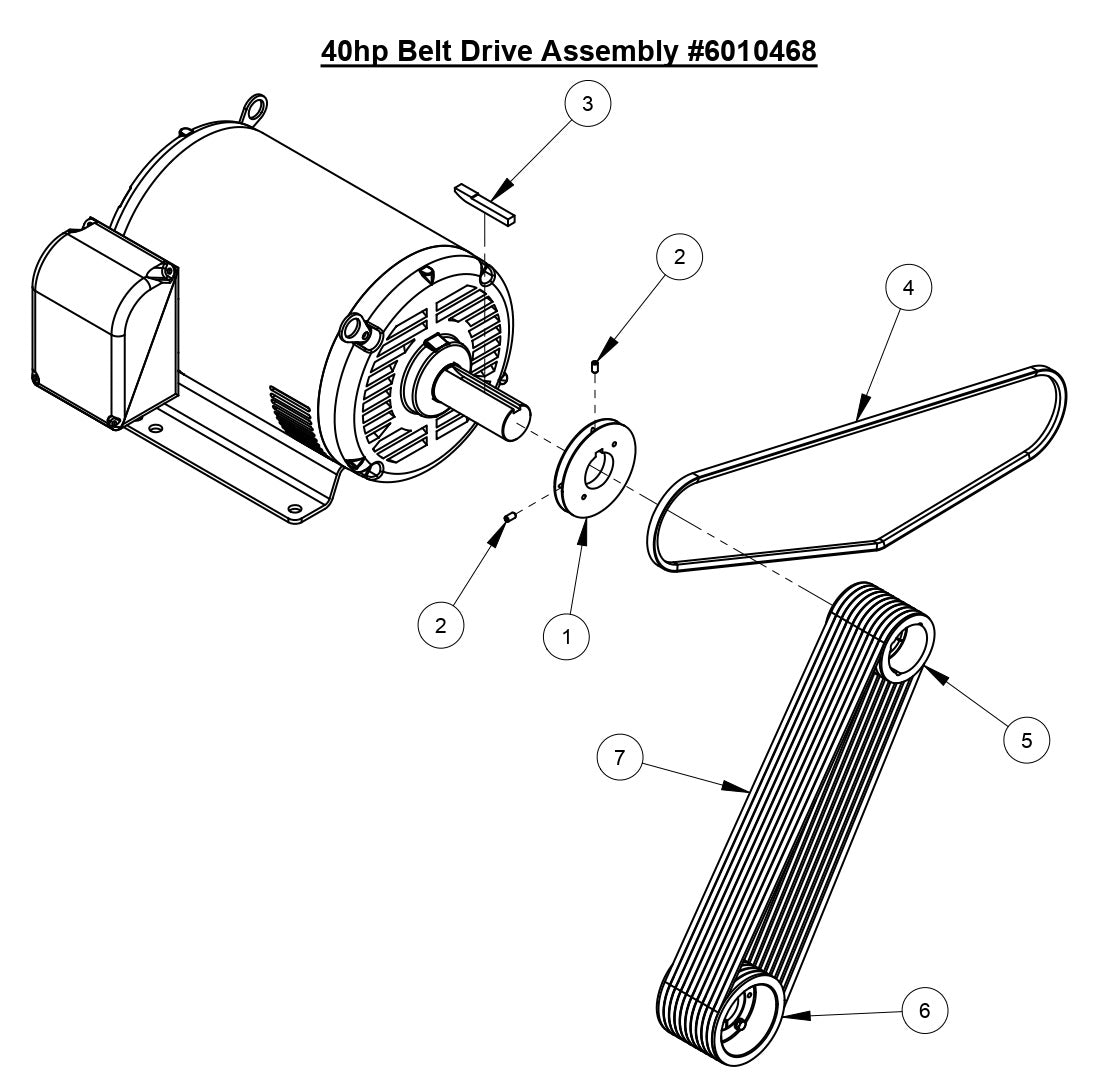 CC6540E 40HP Belt Drive Assembly (20" Blade Drive)