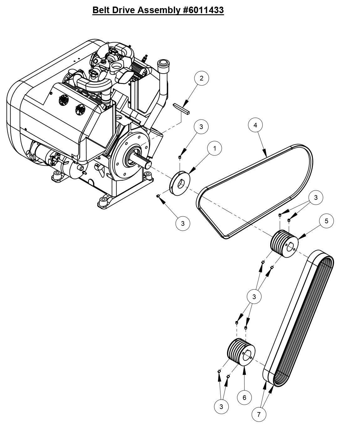 CC3535 Belt Drive Assembly (14" & 20" Blade Drive)