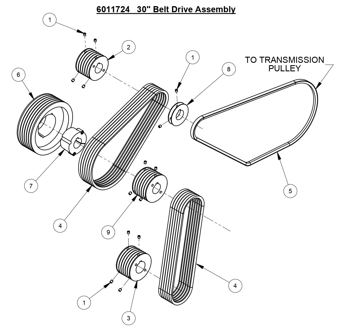 CC3500J 30" Belt Drive Assembly