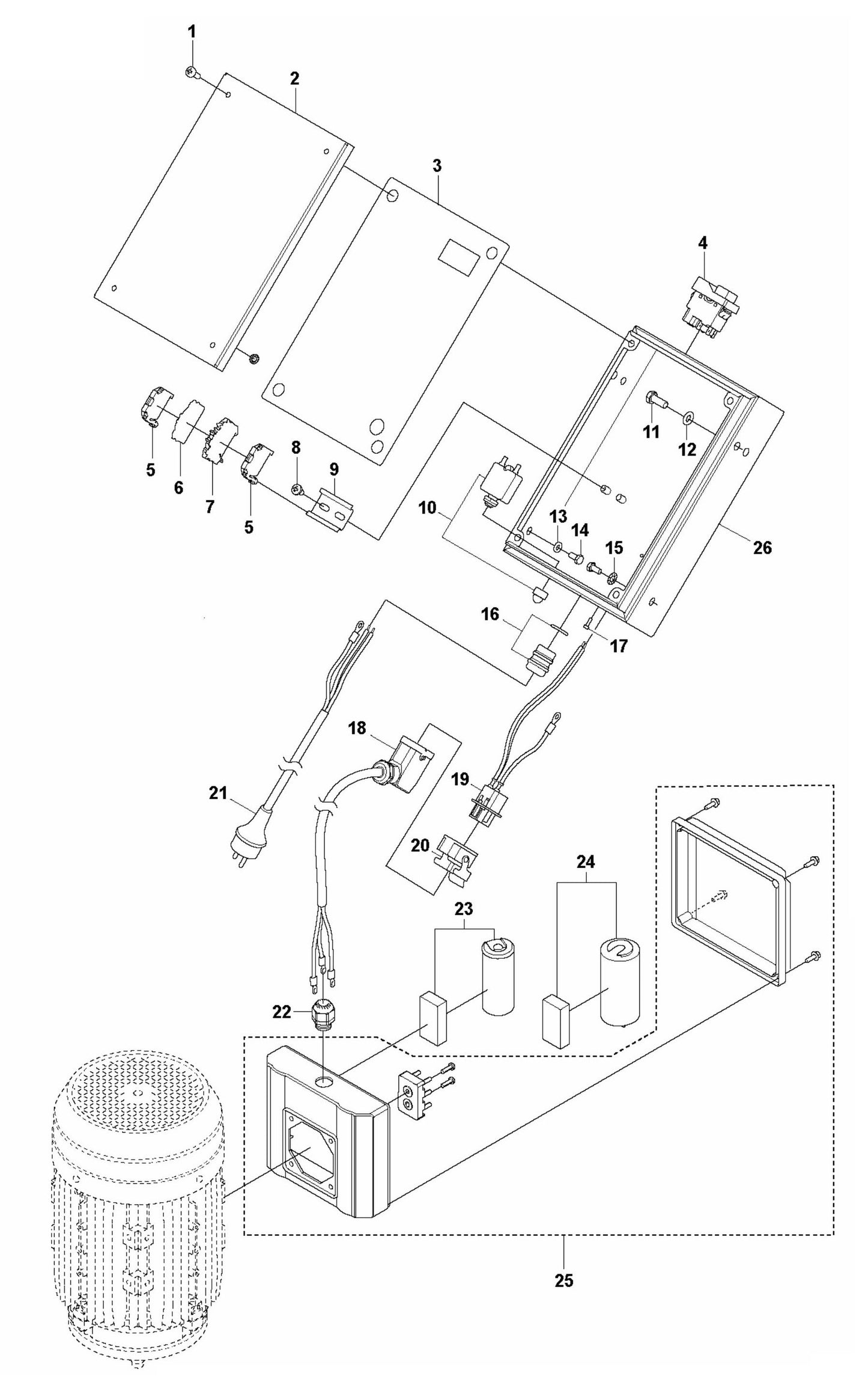 PG 280 S v.1 Electrical Assembly Parts by Husqvarna