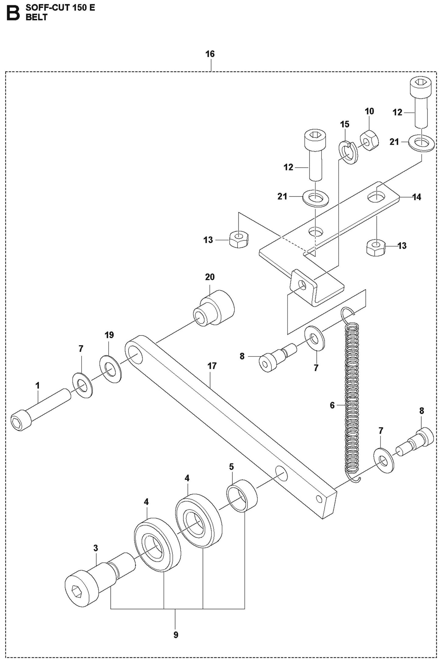 Belt Parts For Soff Cut 150 E by Husqvarna
