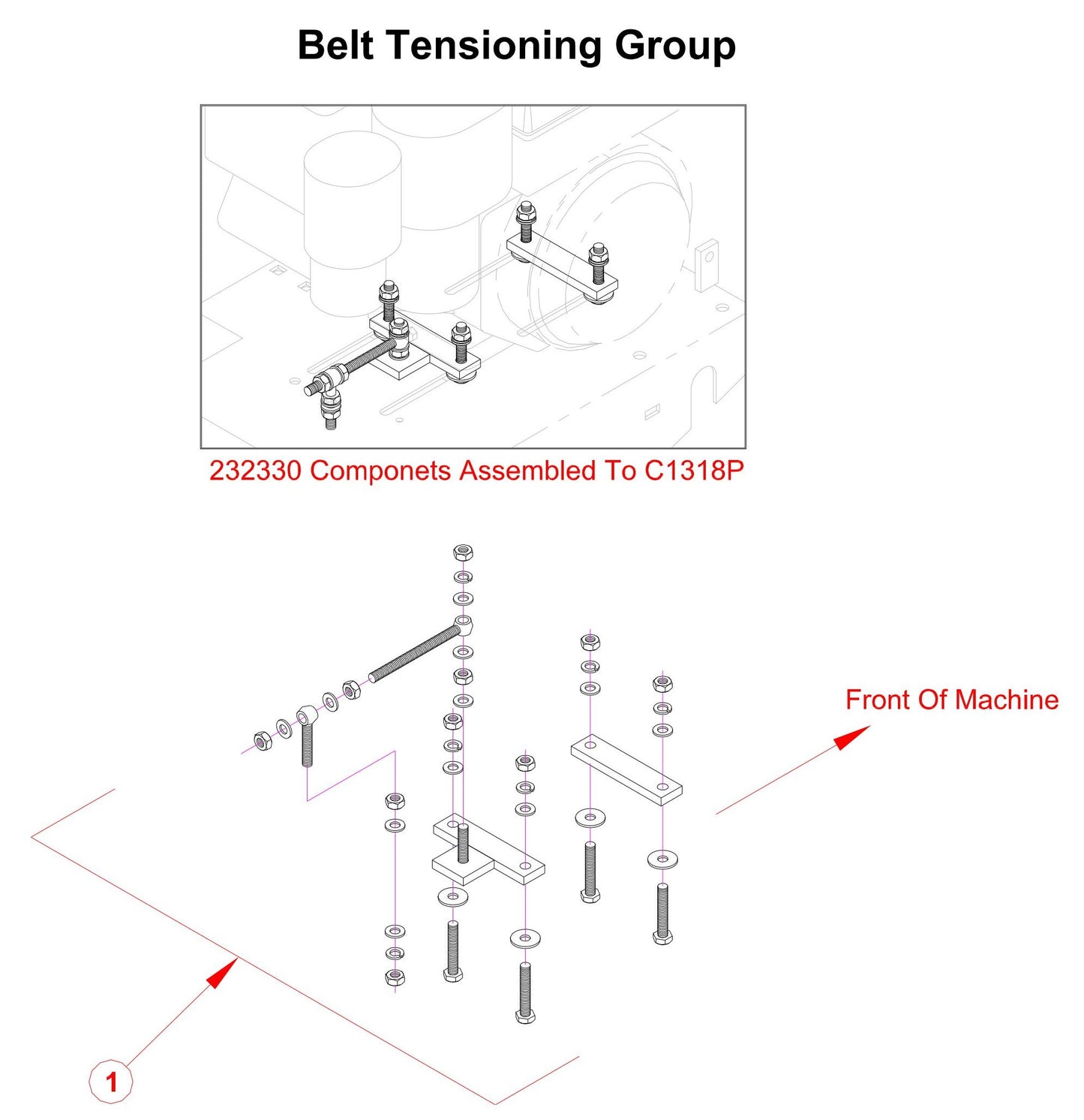 C1318P Belt Tensioning Group Parts By Norton Clippers