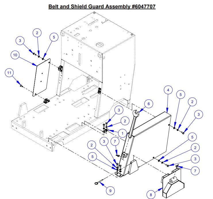 CC2500 Gasoline Belt and Shield Guard Assembly Parts By Diamond Products