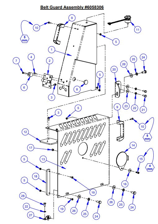 CC5048DCV, CC5049 Belt Guard Assembly Parts