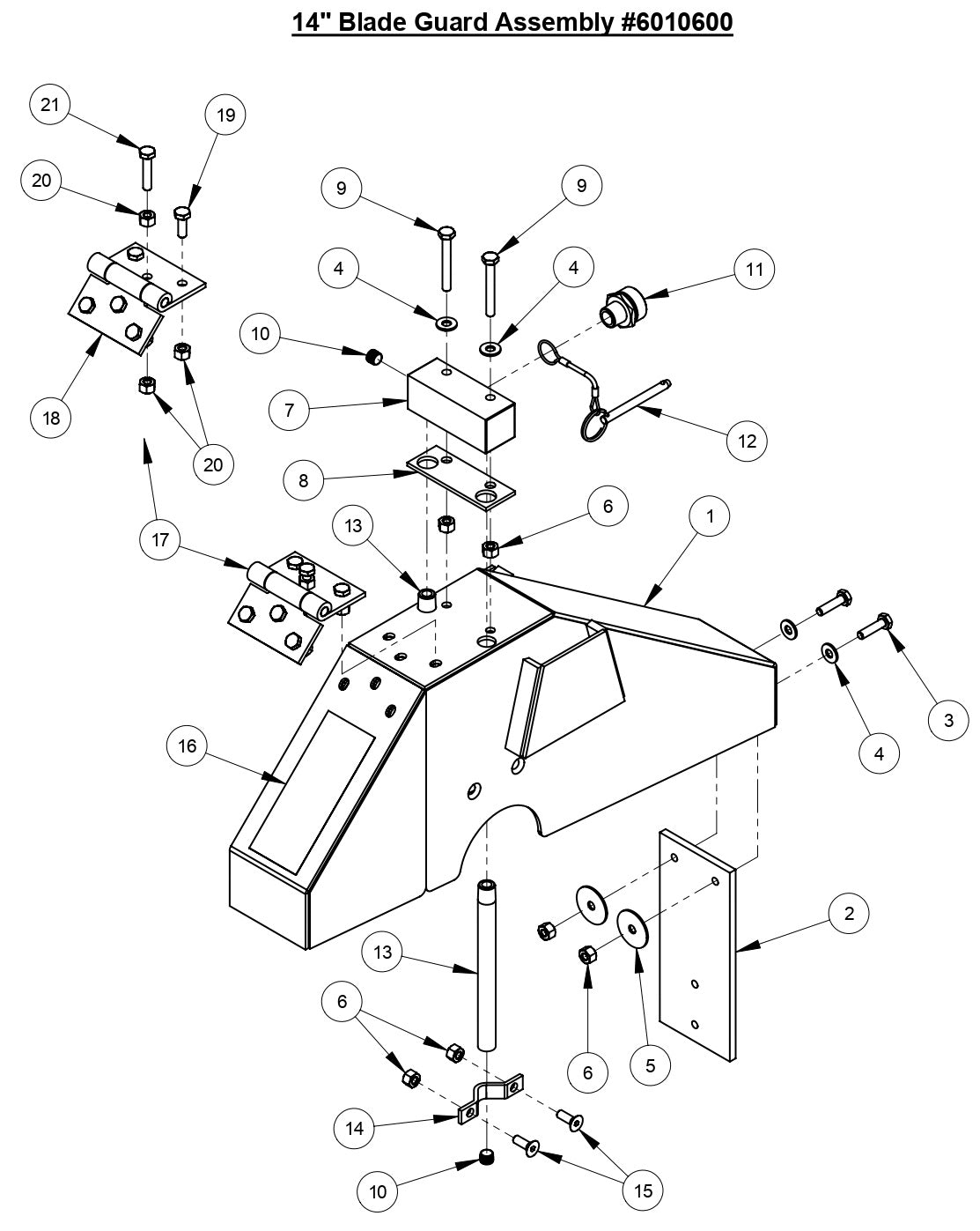CC3535 14" Blade Guard Assembly