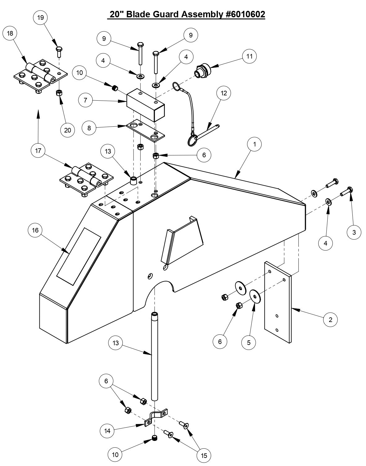 CC3535 20" Blade Guard Assembly
