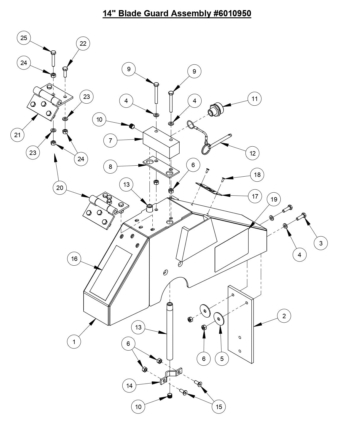 CC3500J 14" Blade Guard Assembly