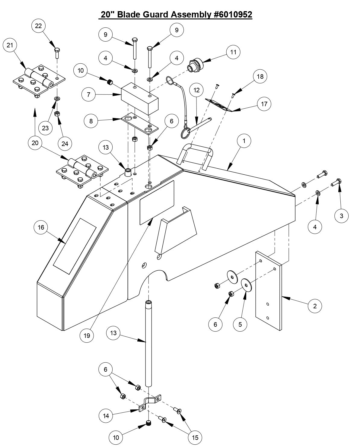 CC3538 JK 20" Blade Guard Assembly