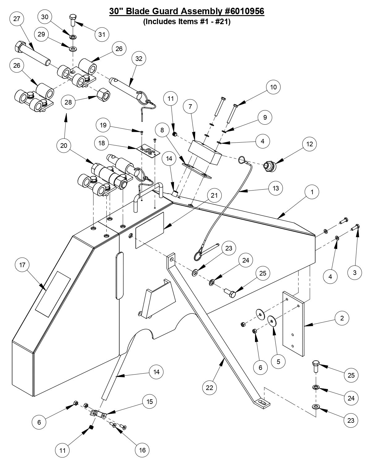 CC6540E 30" Blade Guard Assembly