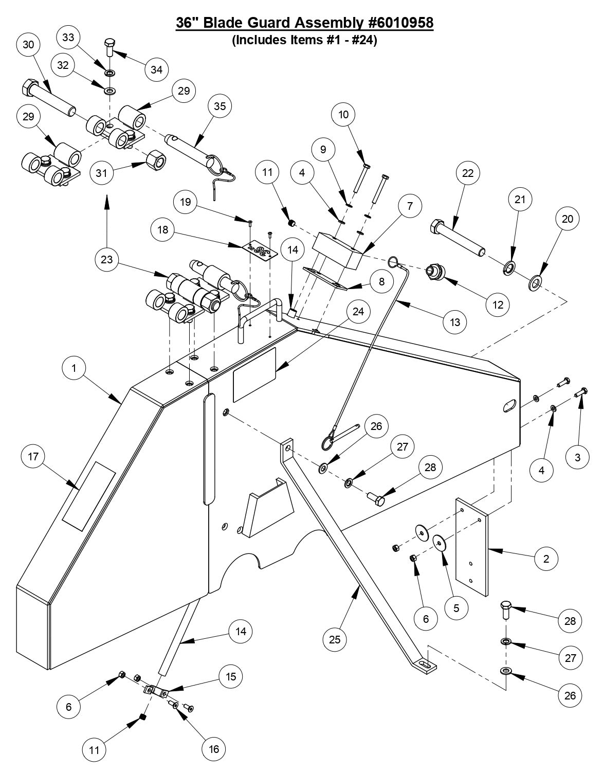 CC6540E 36" Blade Guard Assembly