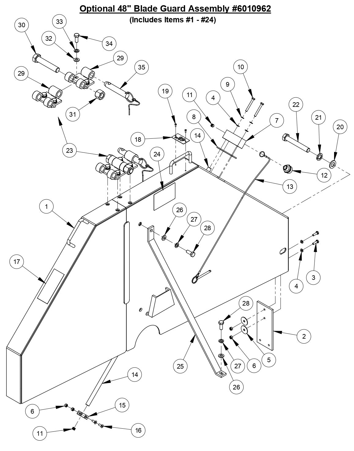 CC6540E 48" Blade Guard Assembly