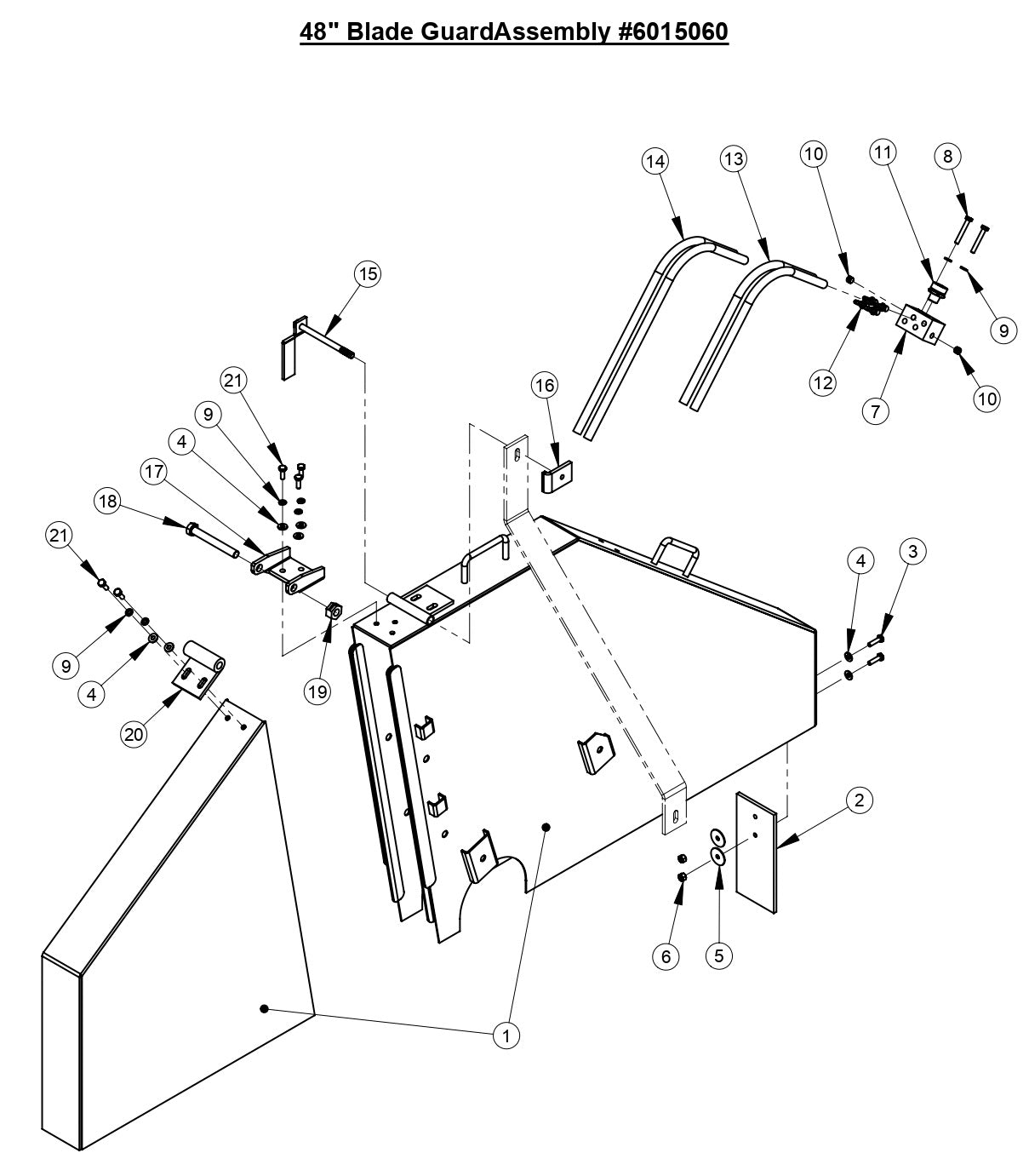 CC6160D 48" Blade Guard Assembly