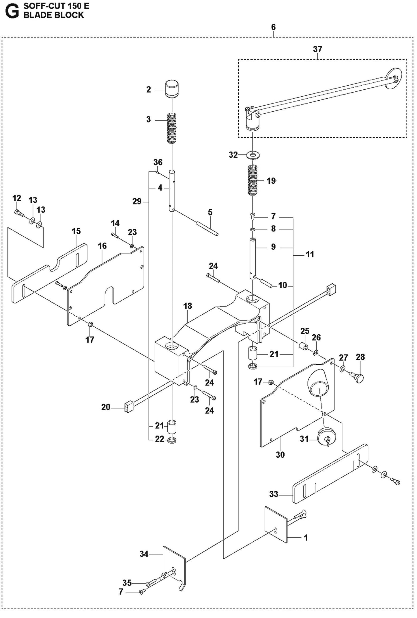 Blade Block Parts For Soff Cut 150 E by Husqvarna