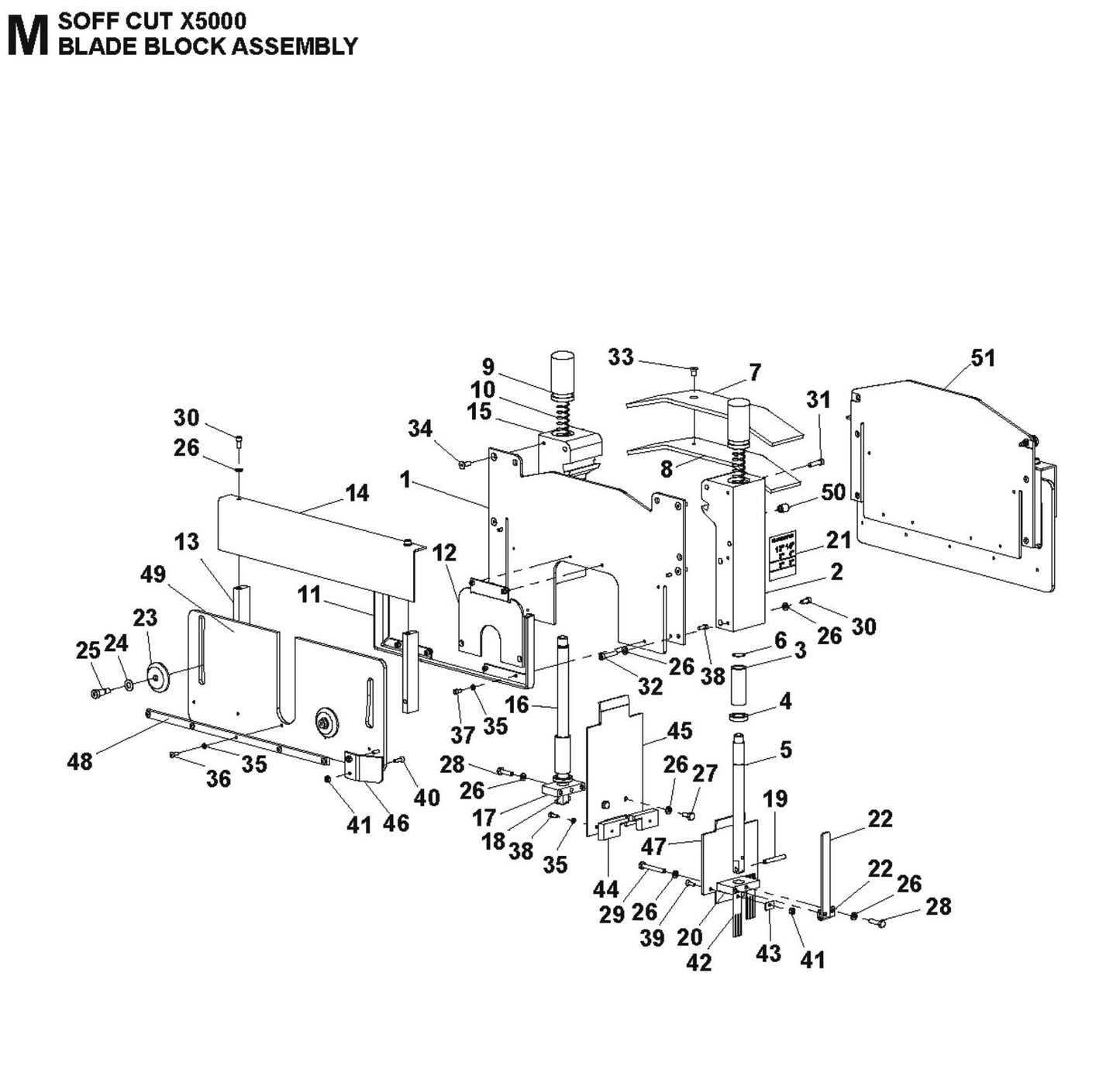 Blade Block Assembly Parts For Soff Cut X5000 by Husqvarna
