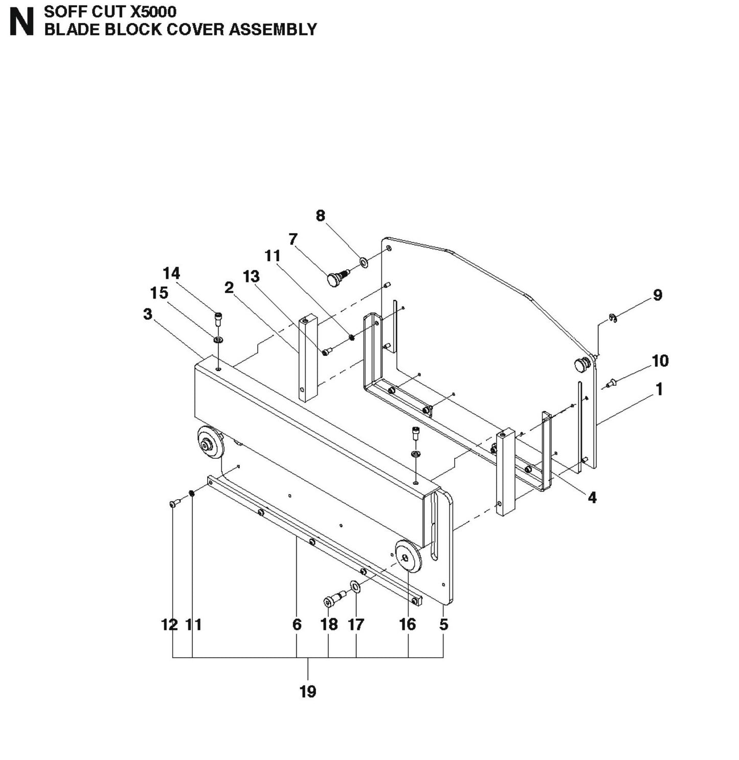 Blade Block Cover Assembly Parts For Soff Cut X5000 by Husqvarna