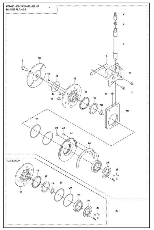 Blade Flange Parts For WS 460 By Husqvarna