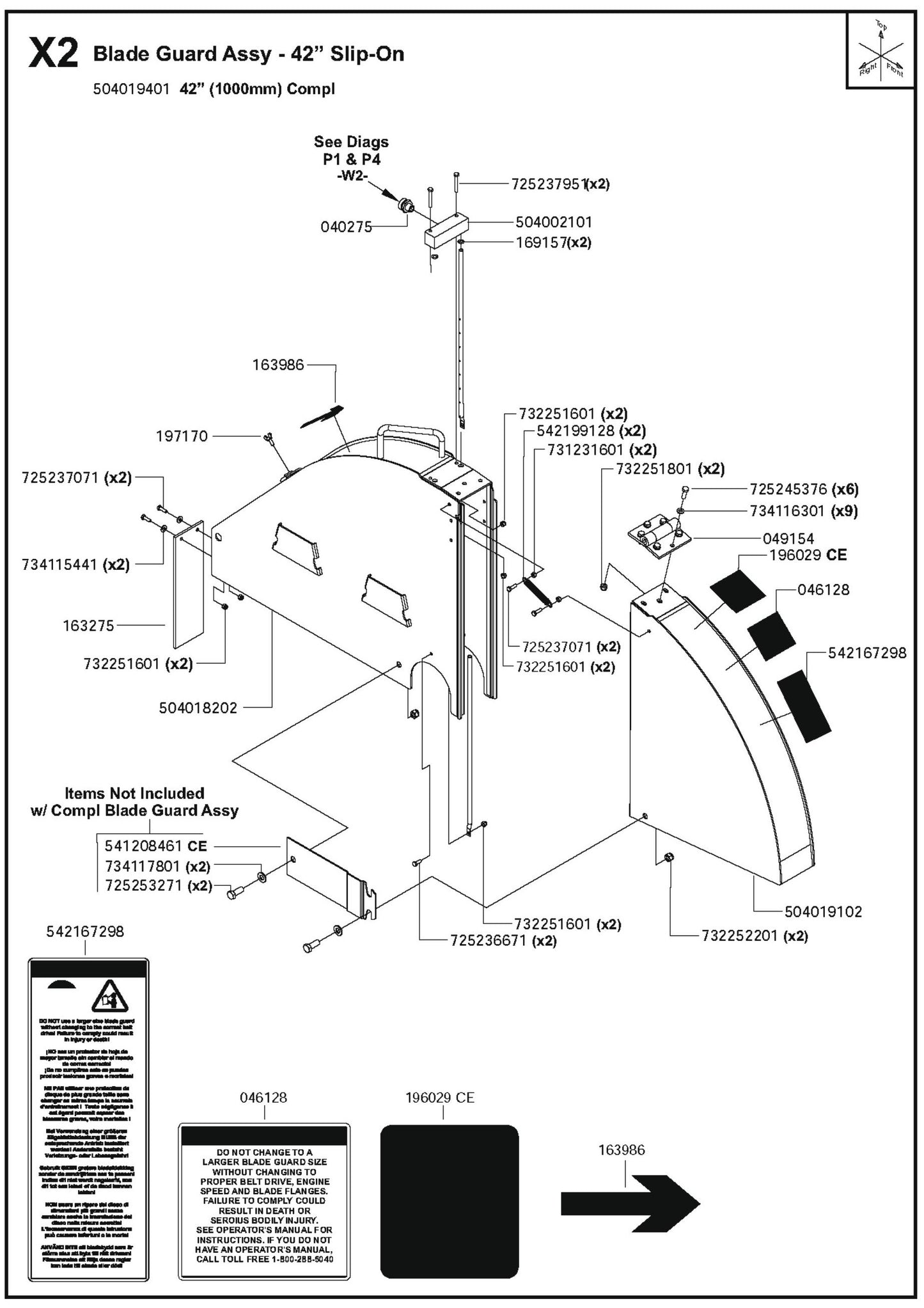 Blade Guard Assembly-42" Slip-On Parts For FS6800D By Husqvarna
