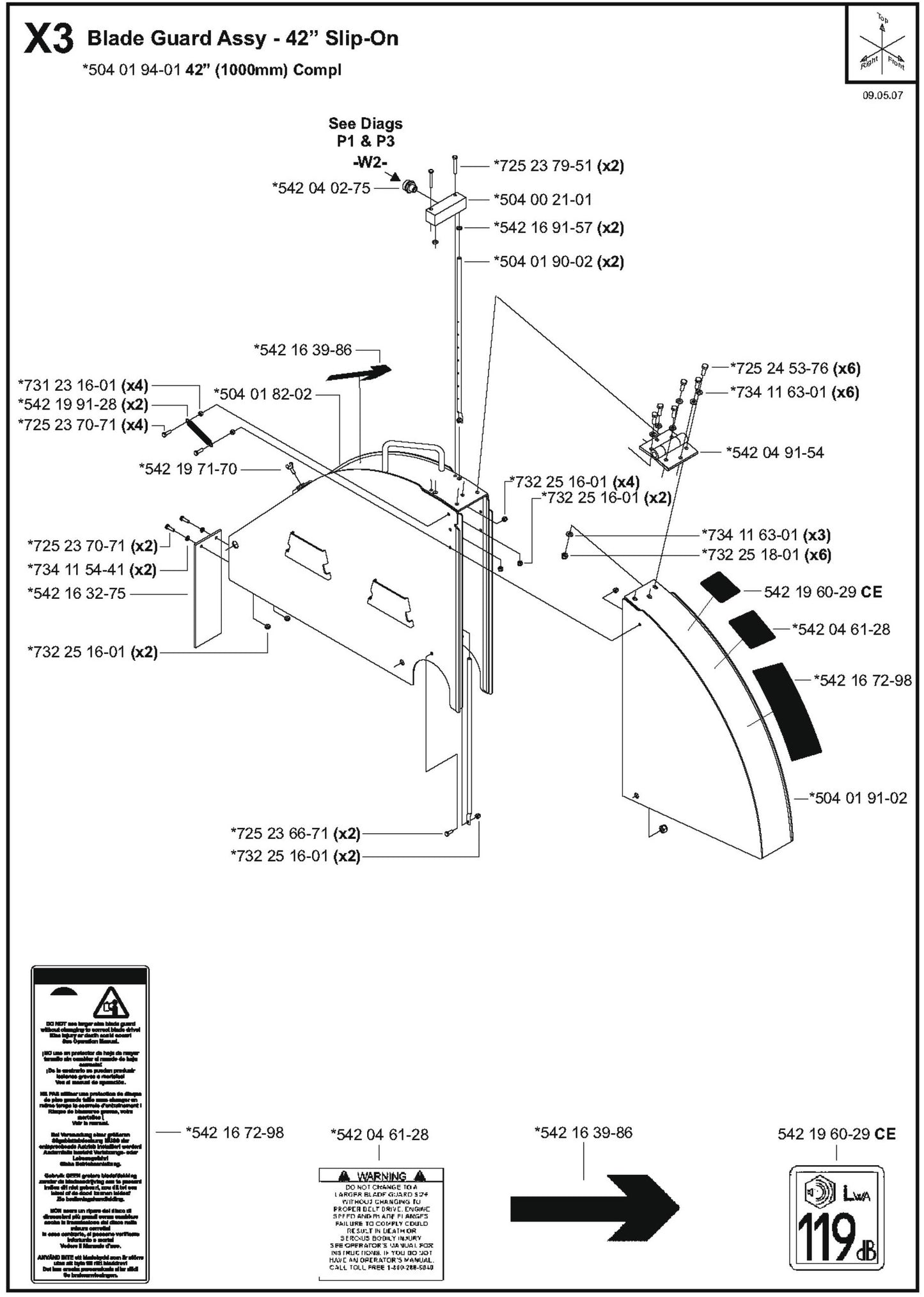 Blade Guard Assembly - 42" Slip-On Parts for FS8400 D By Husqvarna