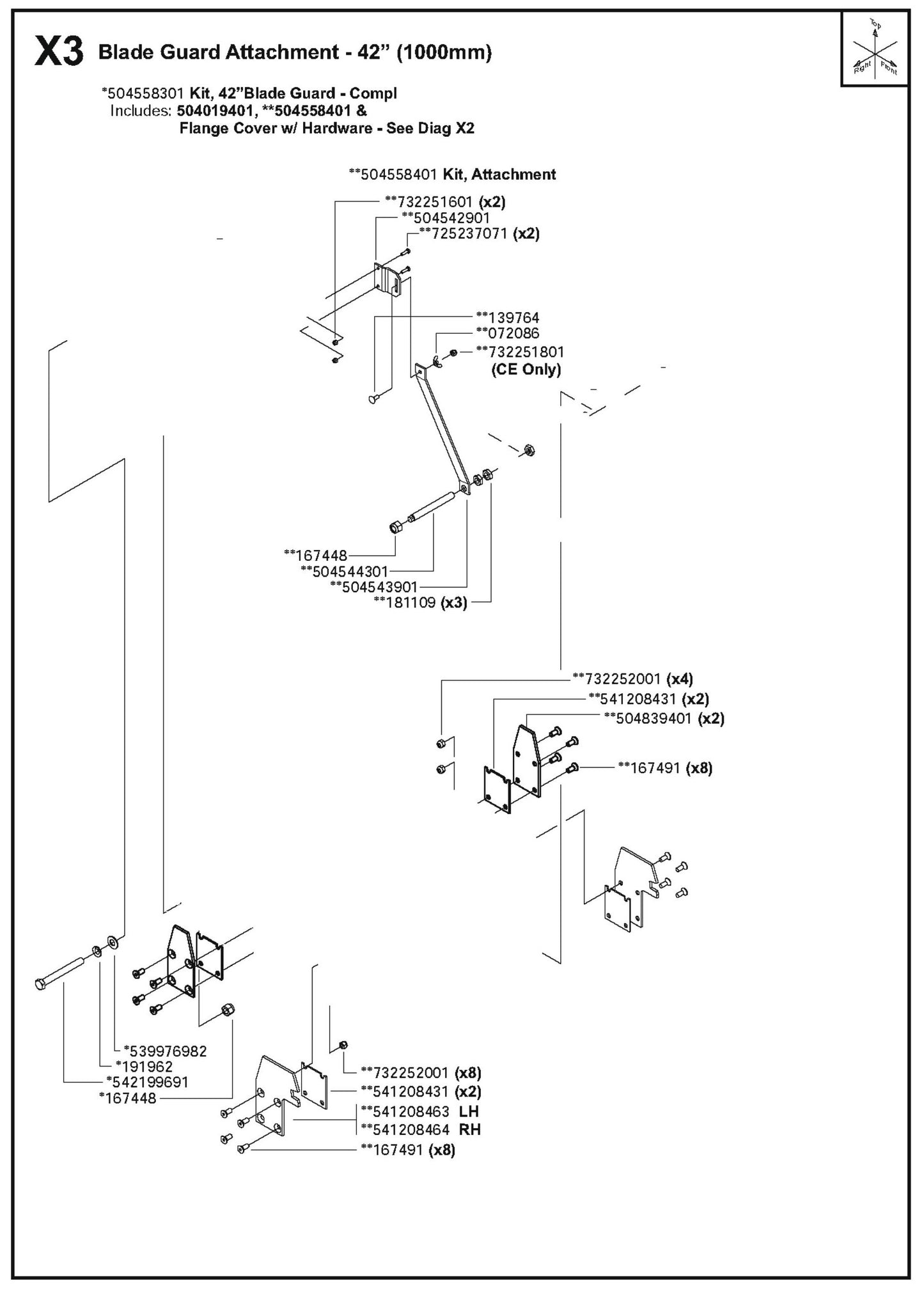 Blade Guard Attachment - 42" (1000mm) Parts for FS6600D By Husqvarna