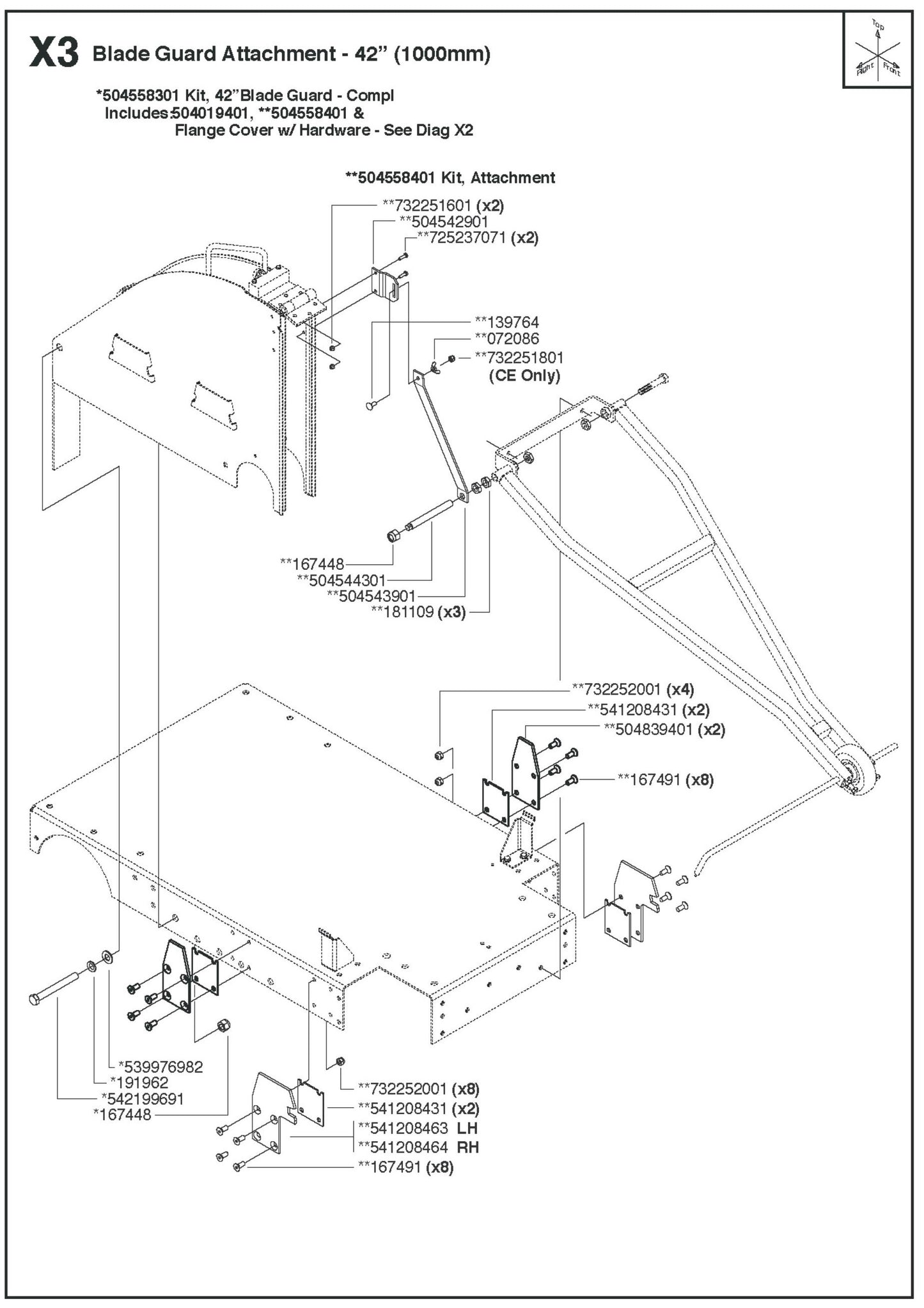 Blade Guard Attachment - 42" (1000mm) Parts For FS6800D By Husqvarna