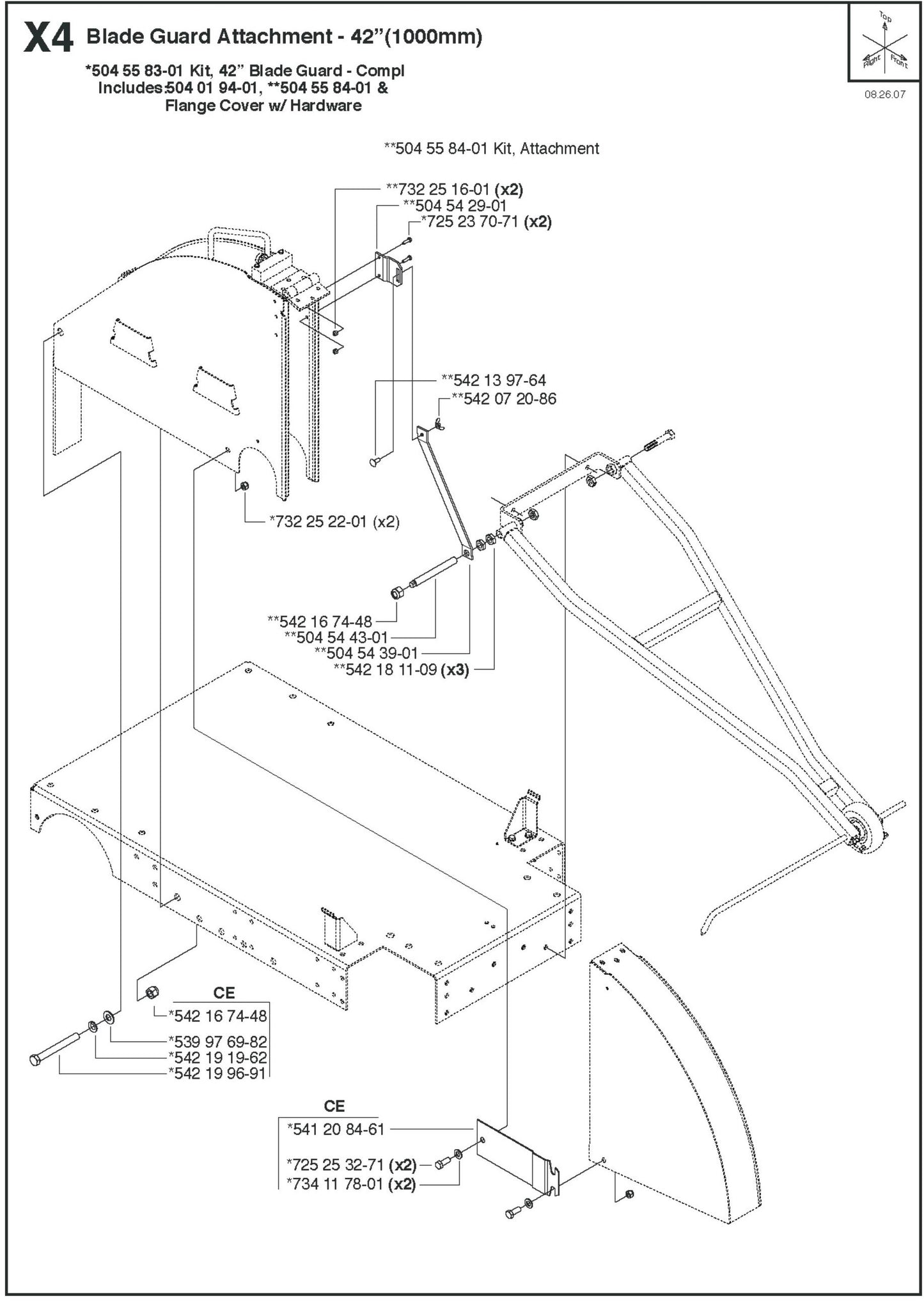 Blade Guard Attachment - 42" (1000mm) Parts for FS8400D By Husqvarna
