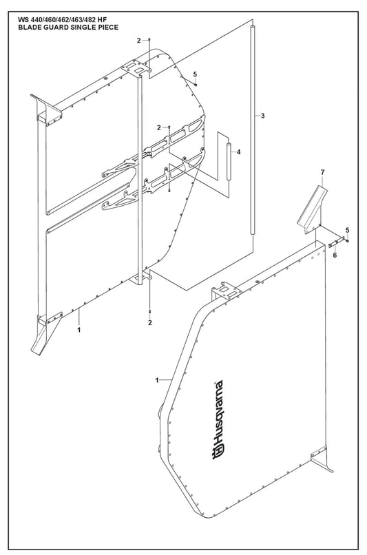 Blade Guard Single Piece Parts For WS 460 By Husqvarna
