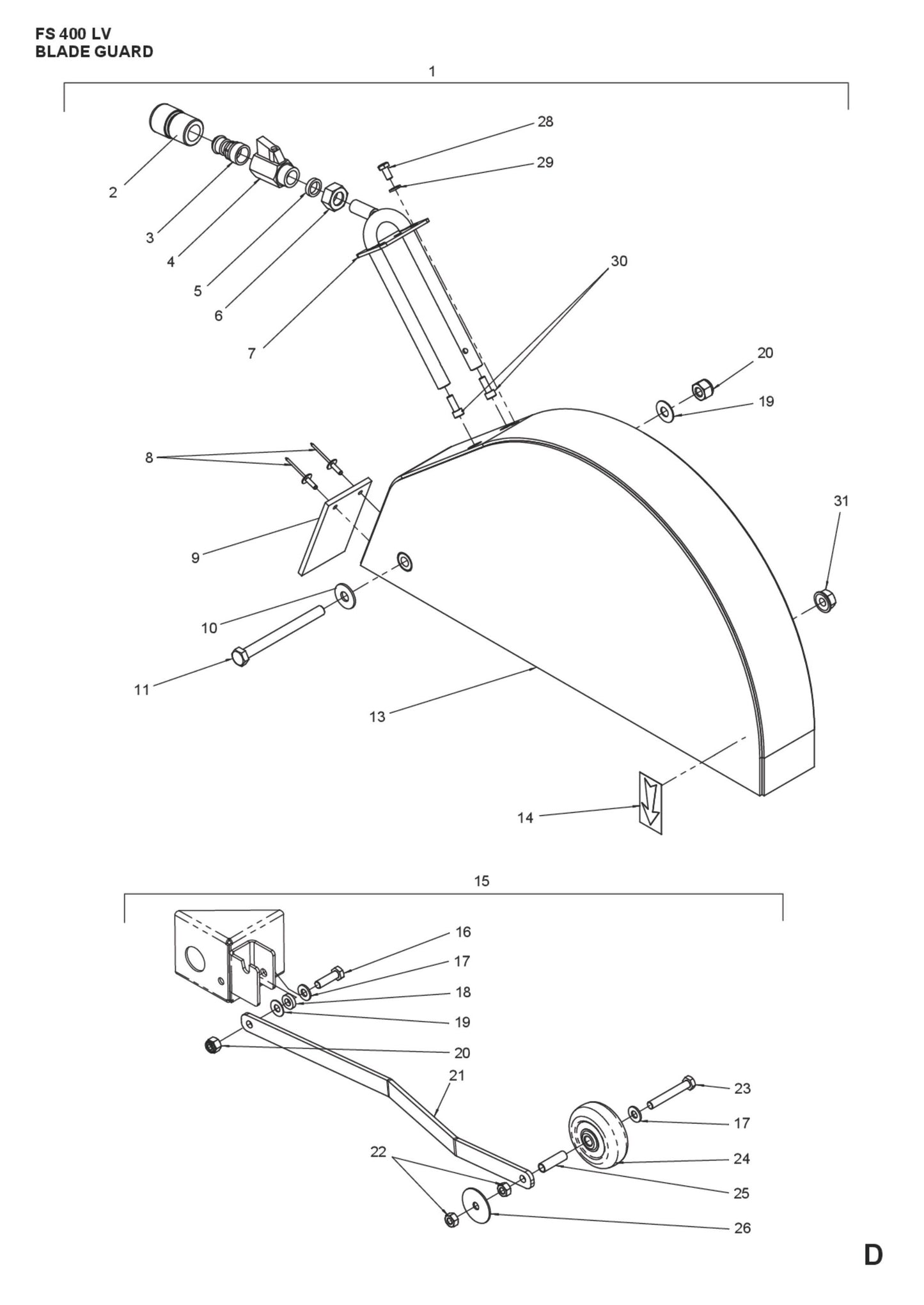 Blade Guard Parts For FS400 LV S By Husqvarna