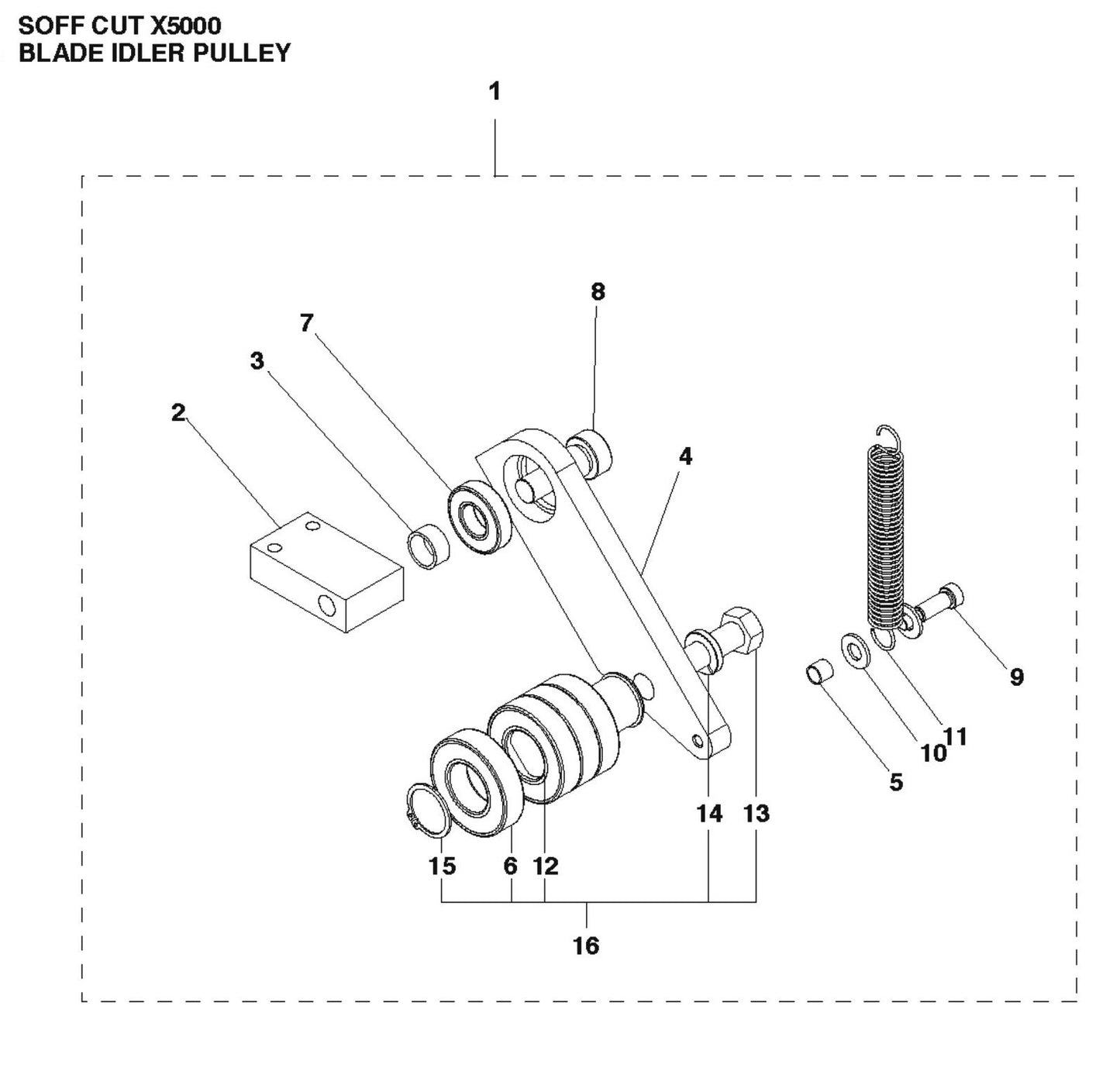 Blade Idler Pulley Parts For Soff Cut X5000 by Husqvarna