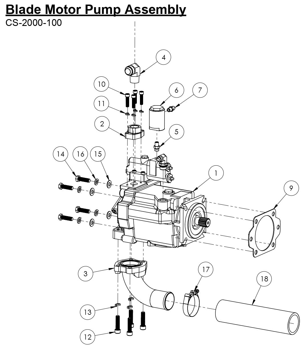 CS-2000-100 Blade Motor Pump Assembly