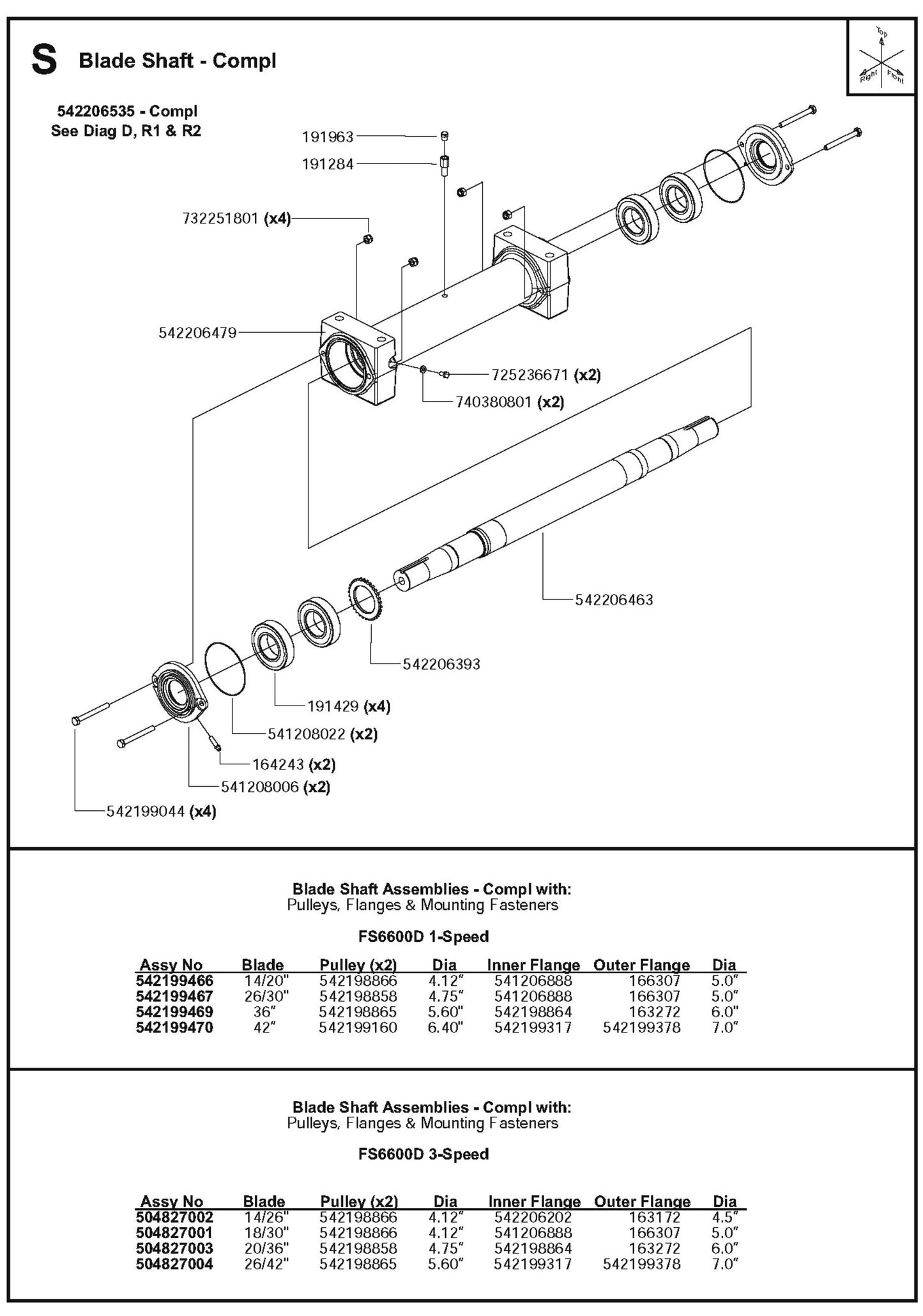 Blade Shaft - Compl Parts For FS6600D By Husqvarna