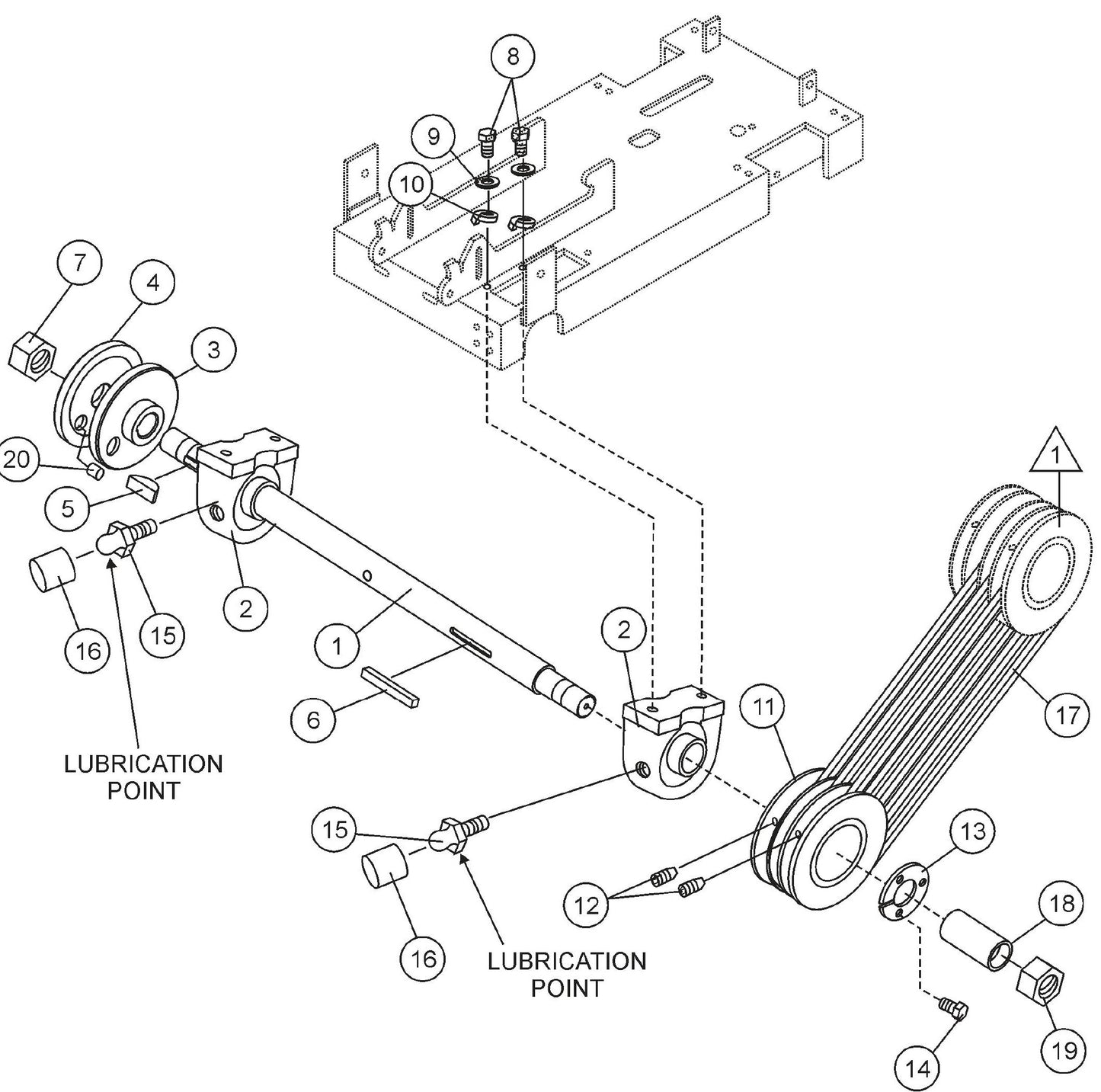 Blade Shaft Assembly Parts For SP2 13H20A SP2 S20H20A By Multiquip