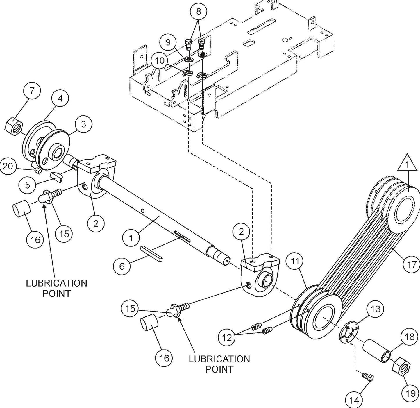 Blade Shaft Assembly Parts For SP2 CE13H20 SCE13H20 SCE20H20 By Multiquip
