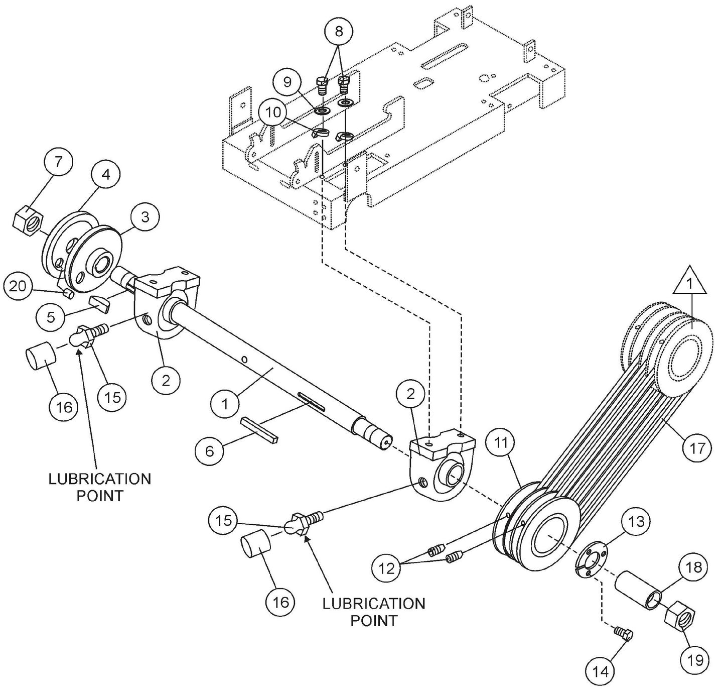 Blade Shaft Assembly Parts For SP2 13H20 S13H20 S20H20 By Multiquip
