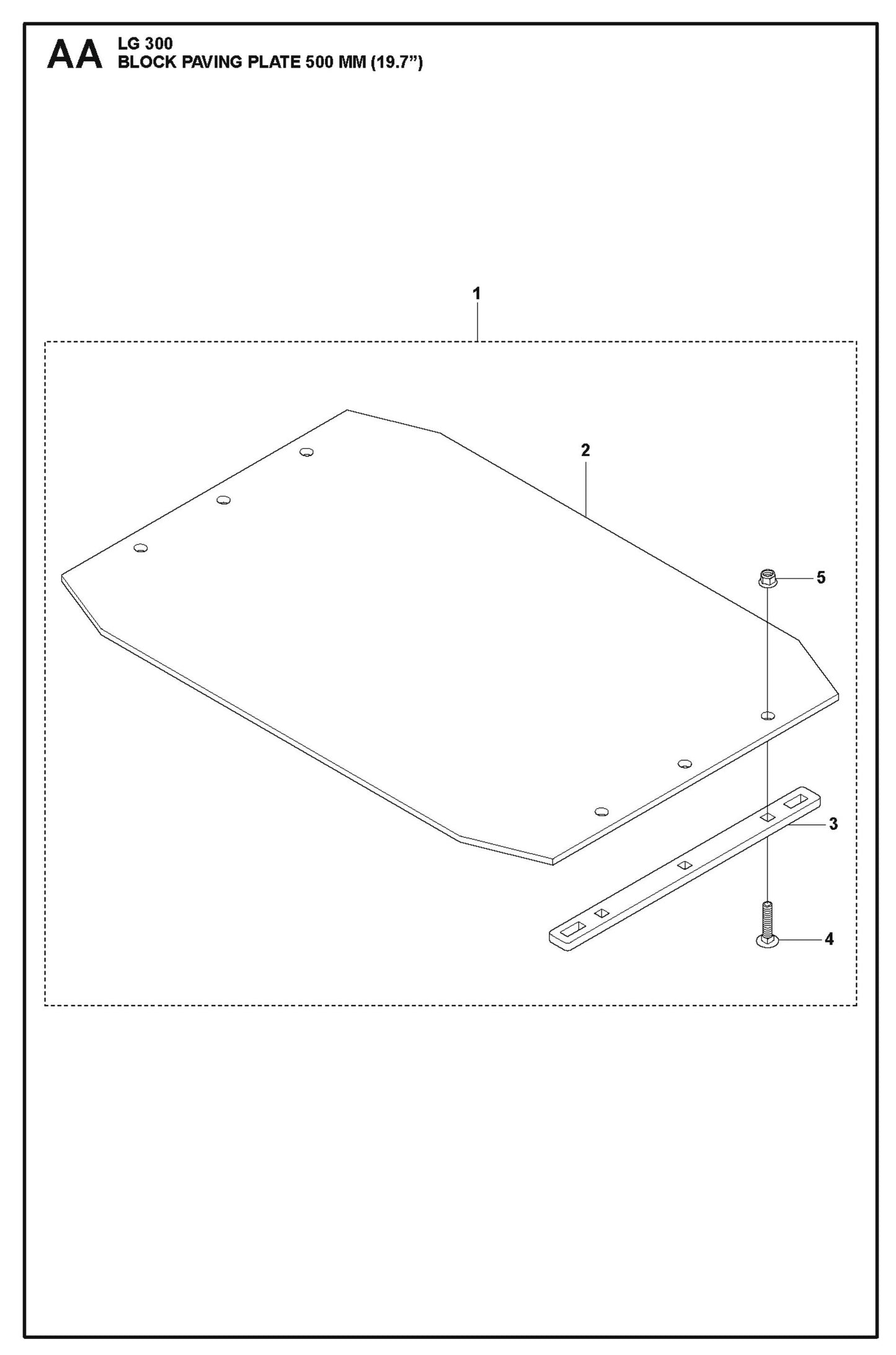 Block Paving Plate 500 MM (19.7") Parts For LG 300 Diesel By Husqvarna