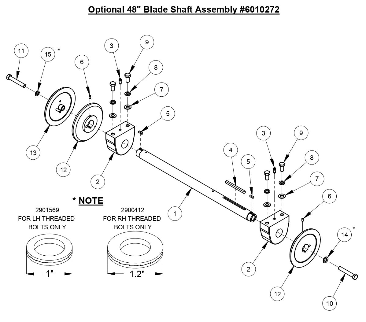 CC6540E Optional 48" Blade Shaft Assembly