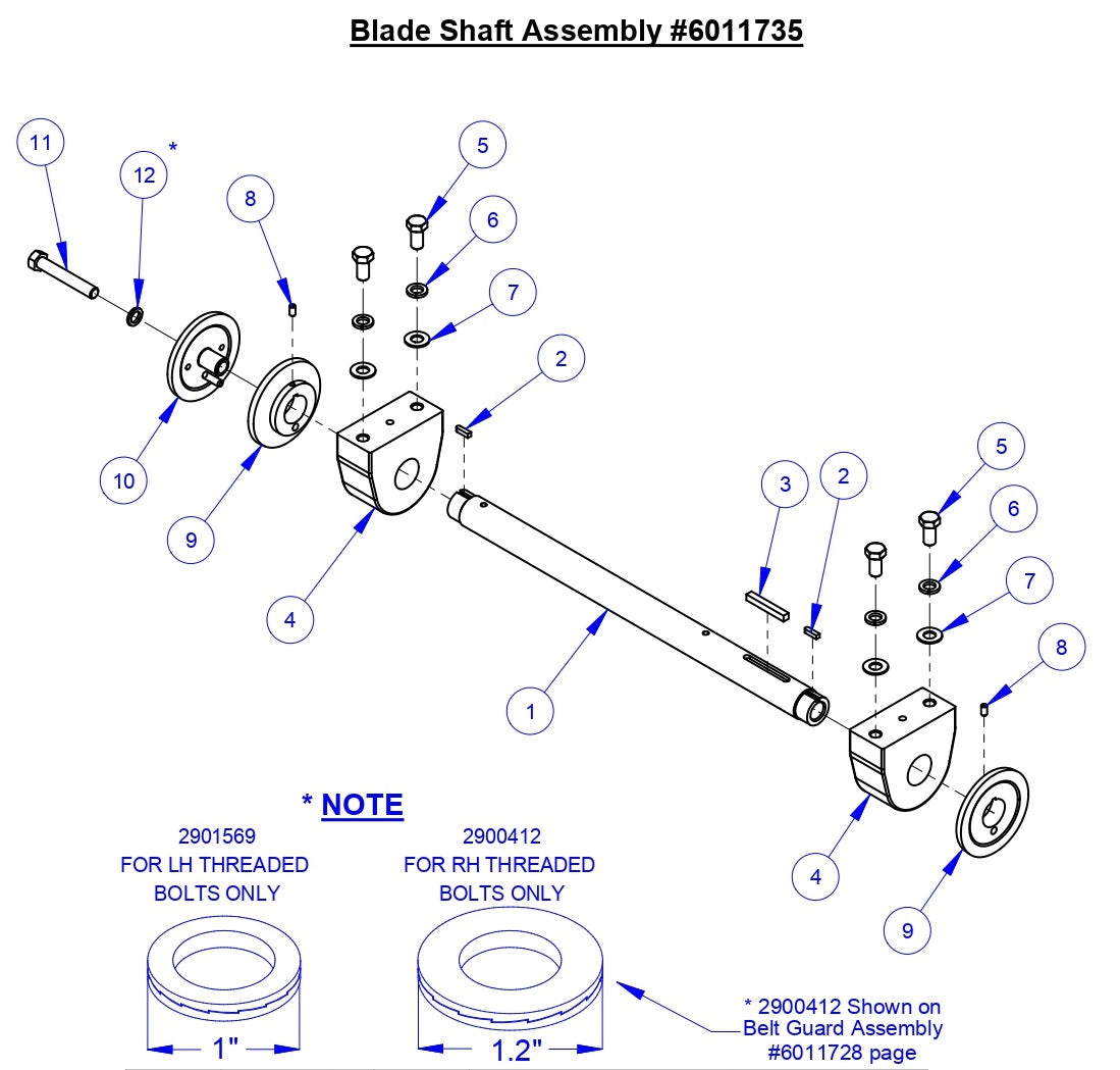 CC3500J Blade Shaft Assembly