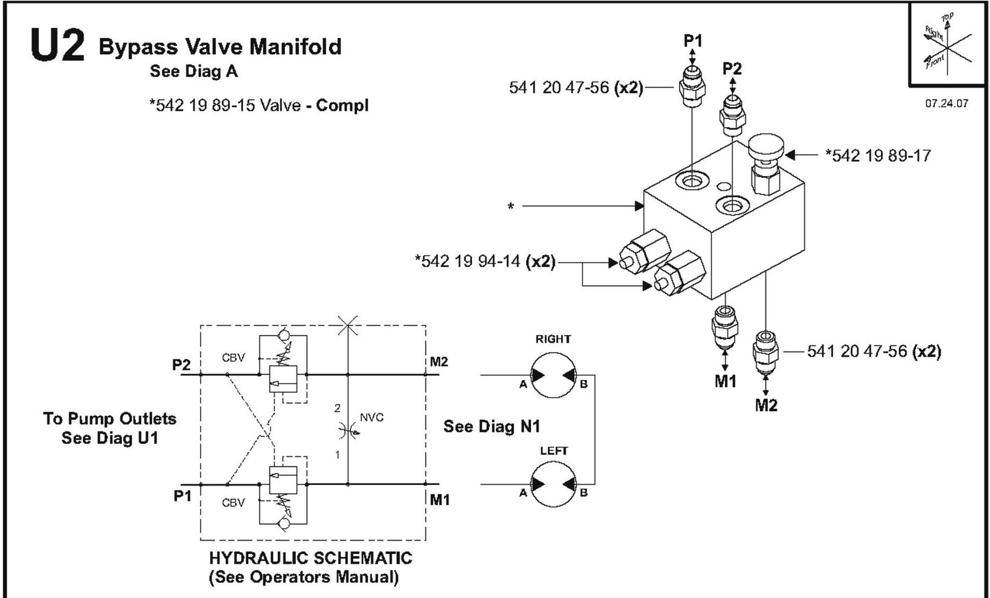 Bypass Valve Manifold Parts For FS8400D By Husqvarna