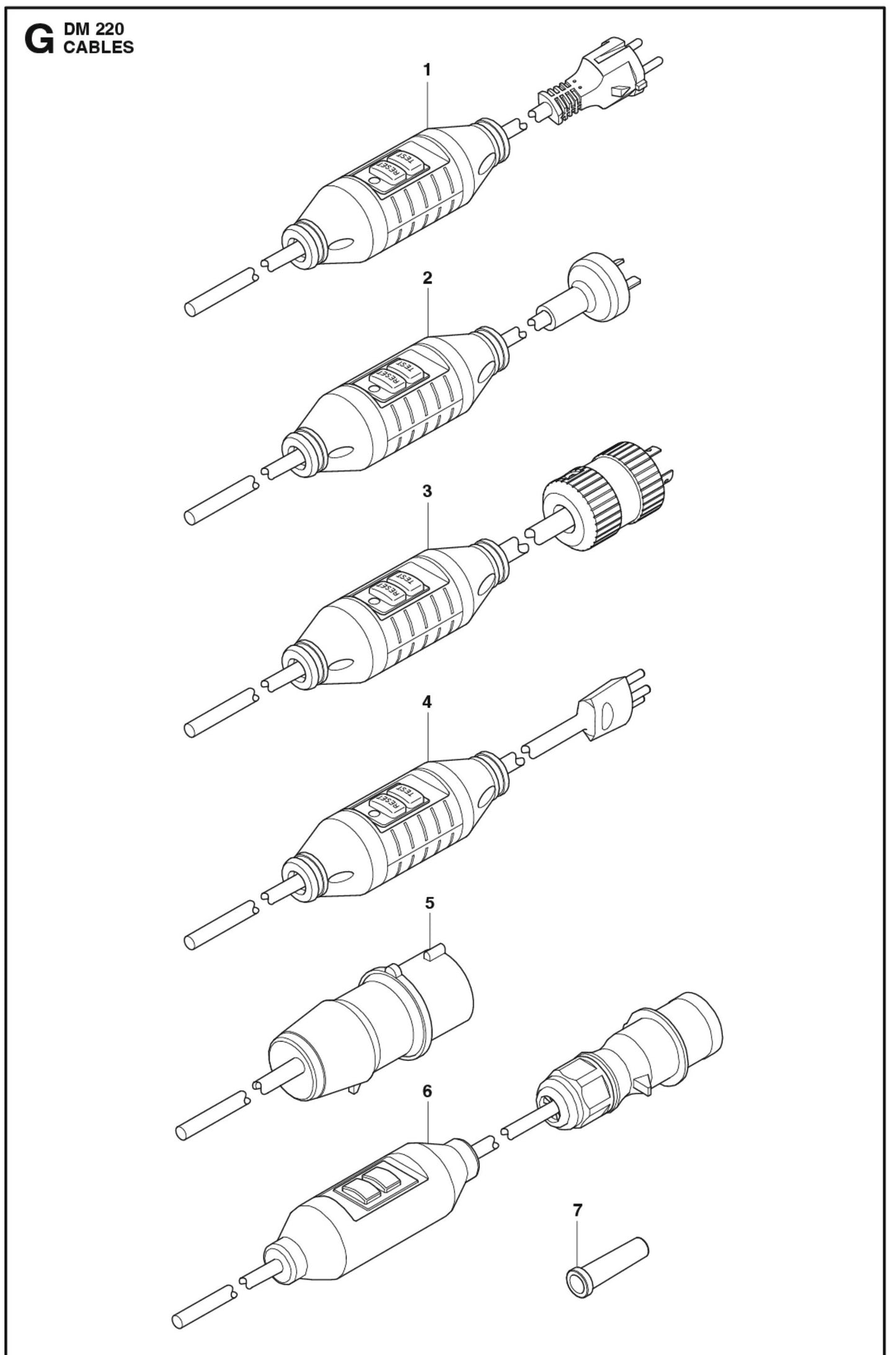 Cables Parts For Core Drill Motors DM 220 By Husqvarna