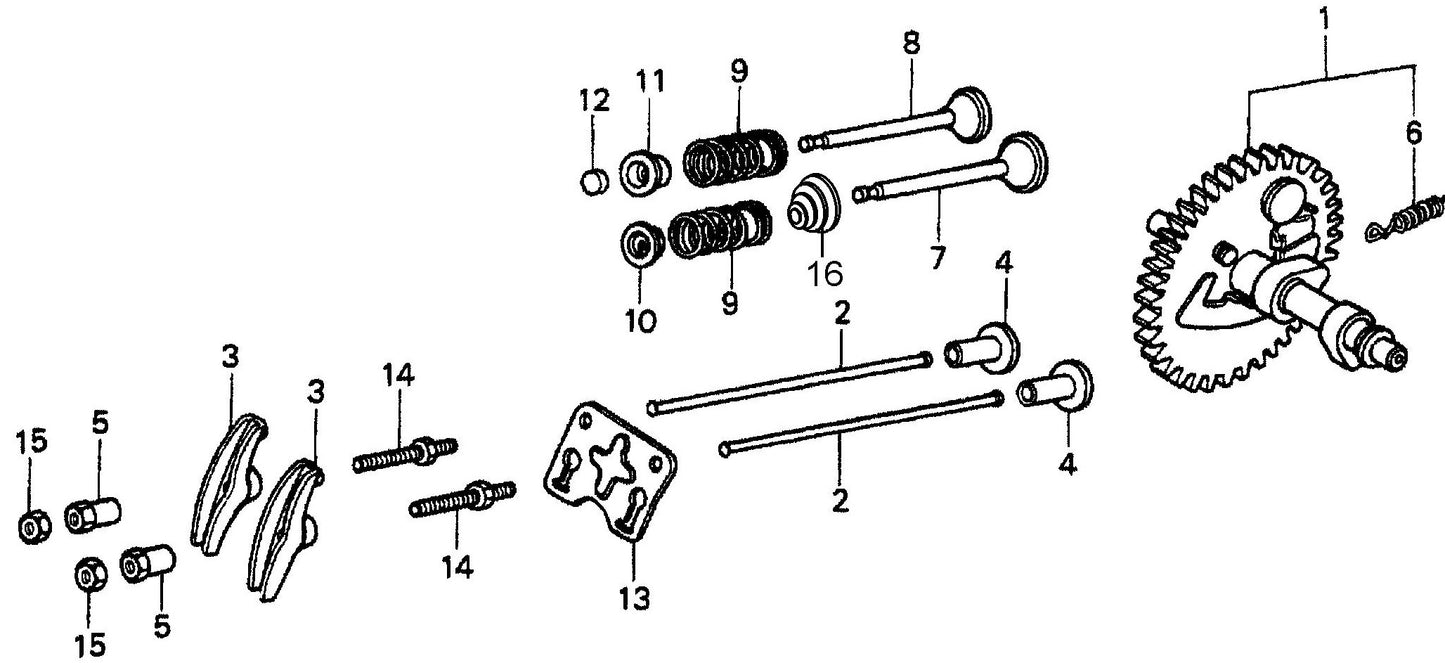 MVC90H Honda GX160K1QMX2/GX160U1QMX2 Engine Camshaft Assembly Parts