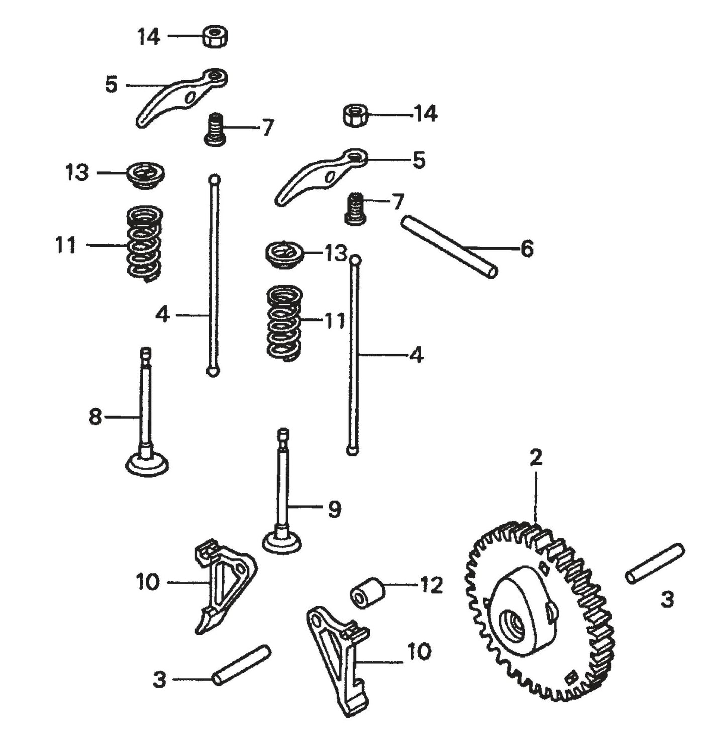 BP-25H Honda GXH50QXA Engine —Camshaft Assembly Parts By Multiquip