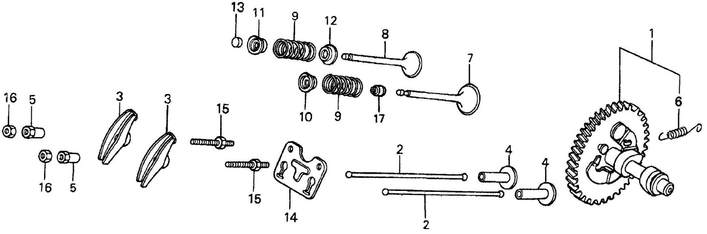 MVH304GHB Honda GX340K1SMX2 Camshaft Assembly Parts