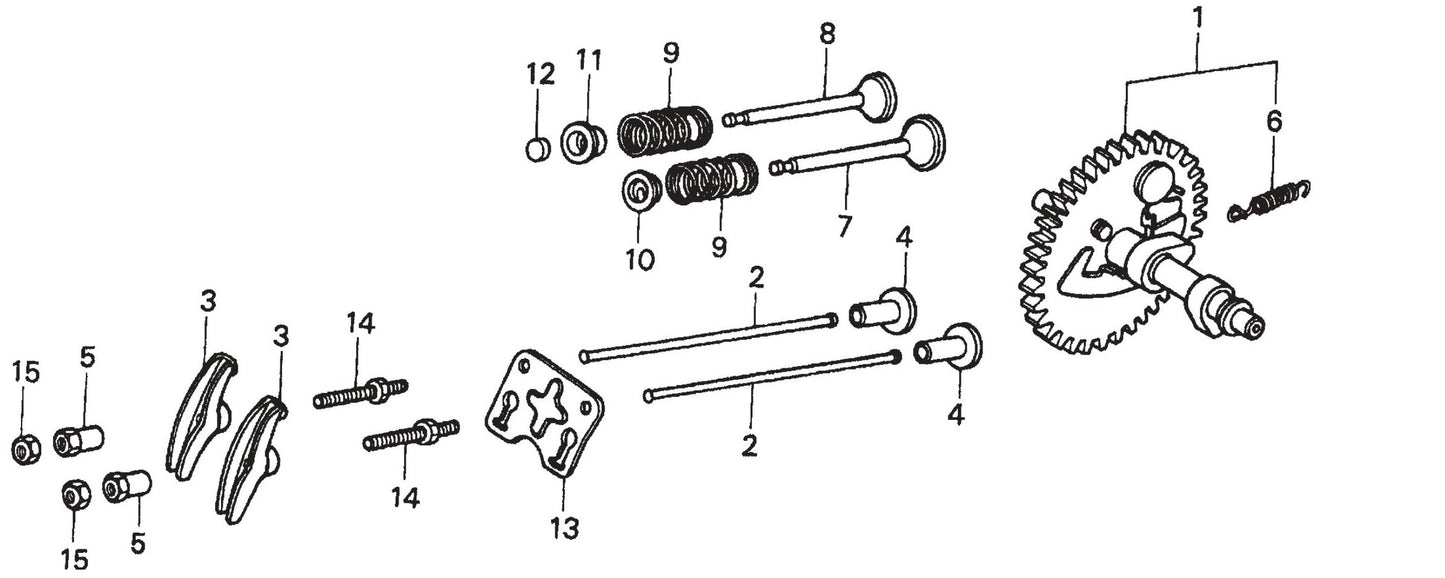 MVHR60HW HONDA GX120K1SM12  Camshaft Assembly Parts