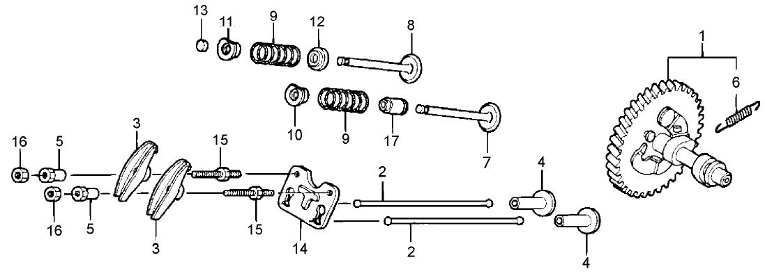 Camshaft Assembly Parts For MRH800GS HONDA GX390 Series Engine Vibratory Rollers By Multiquip