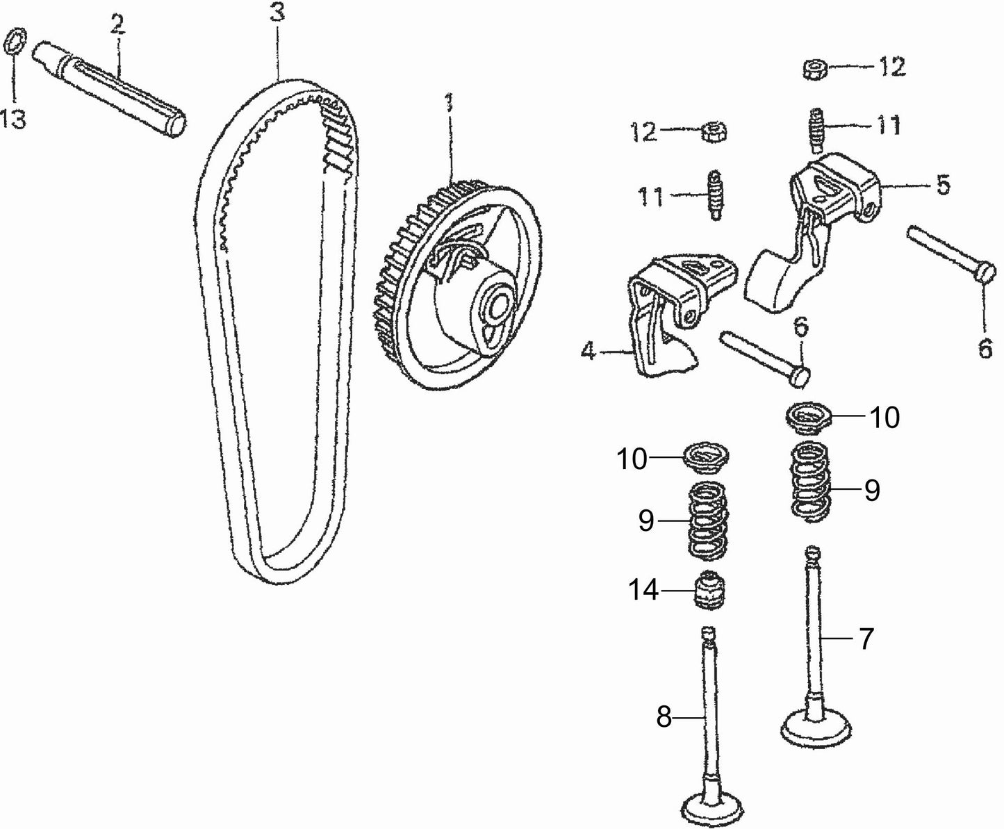 MTX70HD Honda GX100RTKRBF Engine Camshaft Assembly Parts