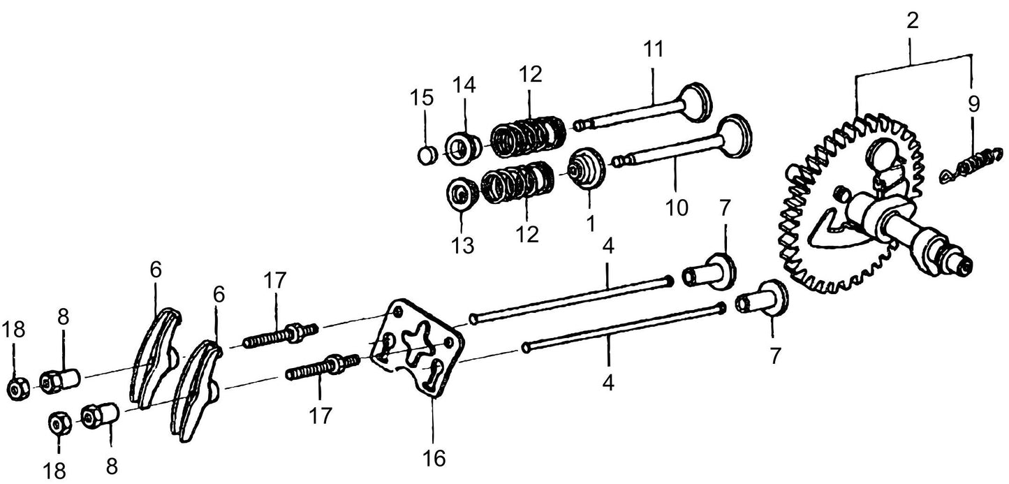 MVC88VGH/VGHW Honda GX160U1QMX2 Engine Camshaft Assemble Parts